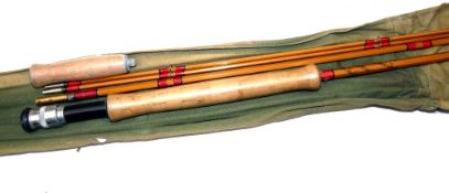 ROD: Hardy The Salmon Deluxe 9'6" 3 piece + spare tip fly rod, spare tip 3" short, post numbered, no