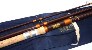 ROD: Fine Hardy Matchmaker 13' 3 piece hollow glass float rod, in as new condition, orange whipped