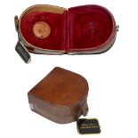 REEL CASE: Ex Graham Turner Collection Aerial block leather reel case, original tab and stud