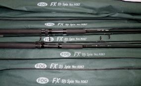 RODS: (7) Collection of 7 new shop stock Fog FX 8' composite spinning rods, 2 piece with lined