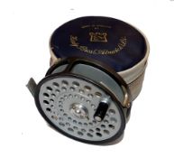 REEL: Hardy The Princess alloy trout fly reel, black handle, 2 screw latch, U shaped line guide, rim