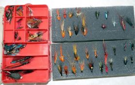 FLIES: Good collection of salmon/sea trout flies approx. 120 in all, comprising single, double and