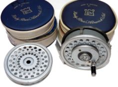 REEL & SPOOL: Hardy Marquis 7 multiplier alloy trout fly reel, U shaped line guide, correct smooth