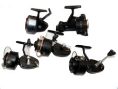 REELS: (5) Abu 508 closed face match reel, silver housing, RHW, anti-reverse removed, an Abu