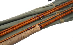 ROD: Hardy The Wye 12' 3 piece + correct spare tip, Palakona salmon fly rod, No.E7848, burgundy