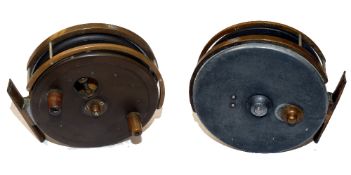 REEL: Allcock Britannia narrow drum centre pin reel, 4" dia. ebonite drum, 0.75" between plates,