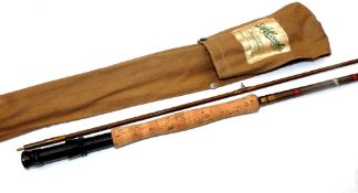 ROD: Allcock factory sample green finish split cane trout fly rod, no model designation, 9'6" 2