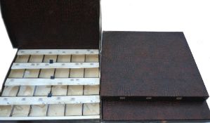 ACCESSORIES: (3) Three vintage classic fly retail storage boxes, each 15"x14"x1", mock croc