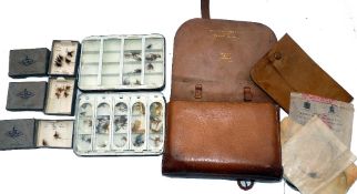 ACCESSORIES: (Qty) Early Hardy leather fly/tackle wallet, original strap/buckle, 4 compartment