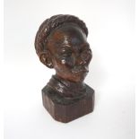 VINTAGE CARVED WOODEN MALE BUST