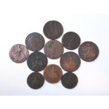 COLLECTION OF 18th CENTURY BRITISH COPPER COINS
comprising George I halfpenny dated 1717 and