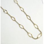 NINE CARAT GOLD FANCY CHAIN LINK NECKLACE 51cm long and approximately 5.