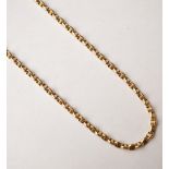 NINE CARAT GOLD FANCY BELCHER LINK NECK CHAIN 46cm long and approximately 16.