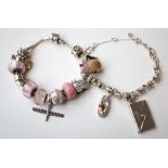 LINKS OF LONDON SILVER CHARM BRACELET and a Rhona Sutton silver and stone set charm bracelet (2)