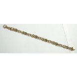 NINE CARAT GOLD FANCY CHAIN LINK BRACELET the links of Celtic knot design,