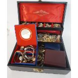 SELECTION OF VINTAGE COSTUME JEWELLERY AND WATCHES including silver bracelets,