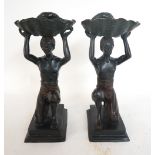 PAIR OF BERGMANN STYLE SPELTER TABLE SAL