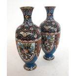 PAIR OF CHINESE CLOISONNE OVOID VASES