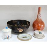 SELECTION OF CARLTON WARE comprising a 1920s Carlton Armand lustre Ware mottled orange vase with