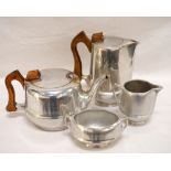 PIQUOT WARE TEA SET comprising lidded teapot, lidded hot water jug,