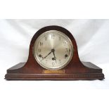 1930's OAK CASED CHIMING MANTLE CLOCK