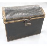 VINTAGE DOMED METAL TRUNK