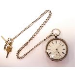 SWISS SILVER CASED POCKET WATCH