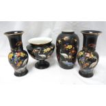 PAIR OF CARLTON WARE CLOISONNE BALUSTER