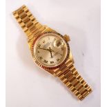 LADIES EIGHTEEN CARAT YELLOW GOLD 'ROLEX