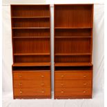 PAIR OF 1970's TEAK WALL UNITS