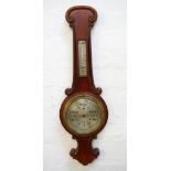 EDWARDIAN MAHOGANY WALL BAROMETER retailed for 'J.Lizars, Glasgow Edinburgh etc.', 73.