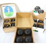 THREE SETS OF 'THOMAS TAYLOR' LAWN BOWLS with boxes