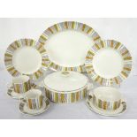 RETRO 'MIDWINTER SIENNA' PART TEA/COFFEE/DINNERWARE comprising two teacups with saucers;