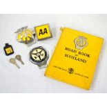 SELECTION OF VINTAGE SCOTTISH AA MEMBERS ITEMS including a vintage members badge with the yellow