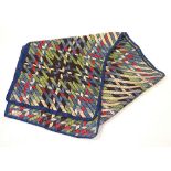 'LIBERTY OF LONDON' SILK SCARF with herringbone effect design in blue, green, cream,