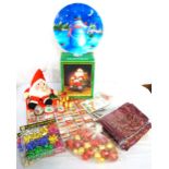 SELECTION OF CHRISTMAS DECORATIONS including various red and gold baubles,