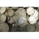 COLLECTION OF BRITISH PRE-1947 SILVER COINS including a Victoria crowns dated 1887 and 1889,