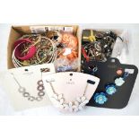 SELECTION OF COSTUME JEWELLERY including bangles, bracelets, stone set bead and other necklaces,