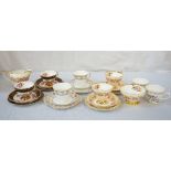 COLLECTION OF CHINA TEA WARE all with floral decoration, comprising 'Royal Grafton' six cups,