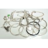 COLLECTION OF SILVER JEWELLERY including Thomas Sabo charm bracelet,