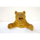 IMPERIAL RUSSIAN ORMOLU INKWELL in the form of a bear with outstretched arms,