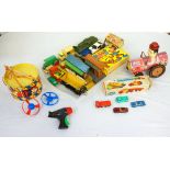 COLLECTION OF VARIOUS TOYS including tinplate, Hornby (Meccano), Dinky, Corgi and Lesney,