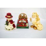 SELECTION OF CHRISTMAS DECORATIONS including Icy Iver the musical and fibre optic snowman,