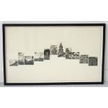 'TOP OF THE TOWN' BY IAN MCNICOL Artist's Proof, multiple plate etching in black frame,