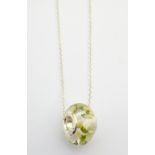 WHITE HEATHER FACETED BEAD PENDANT BY BOTANIC ISLES the hand pressed flowers from the Isle of Arran