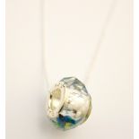 FORGET ME NOT FACETED BEAD PENDANT BY BOTANIC ISLES the hand pressed flowers from the Isle of Skye