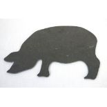 STANDING PIG SLATE CHEESE BOARD BY SLATED the natural slate board cut into the shape of a pig and