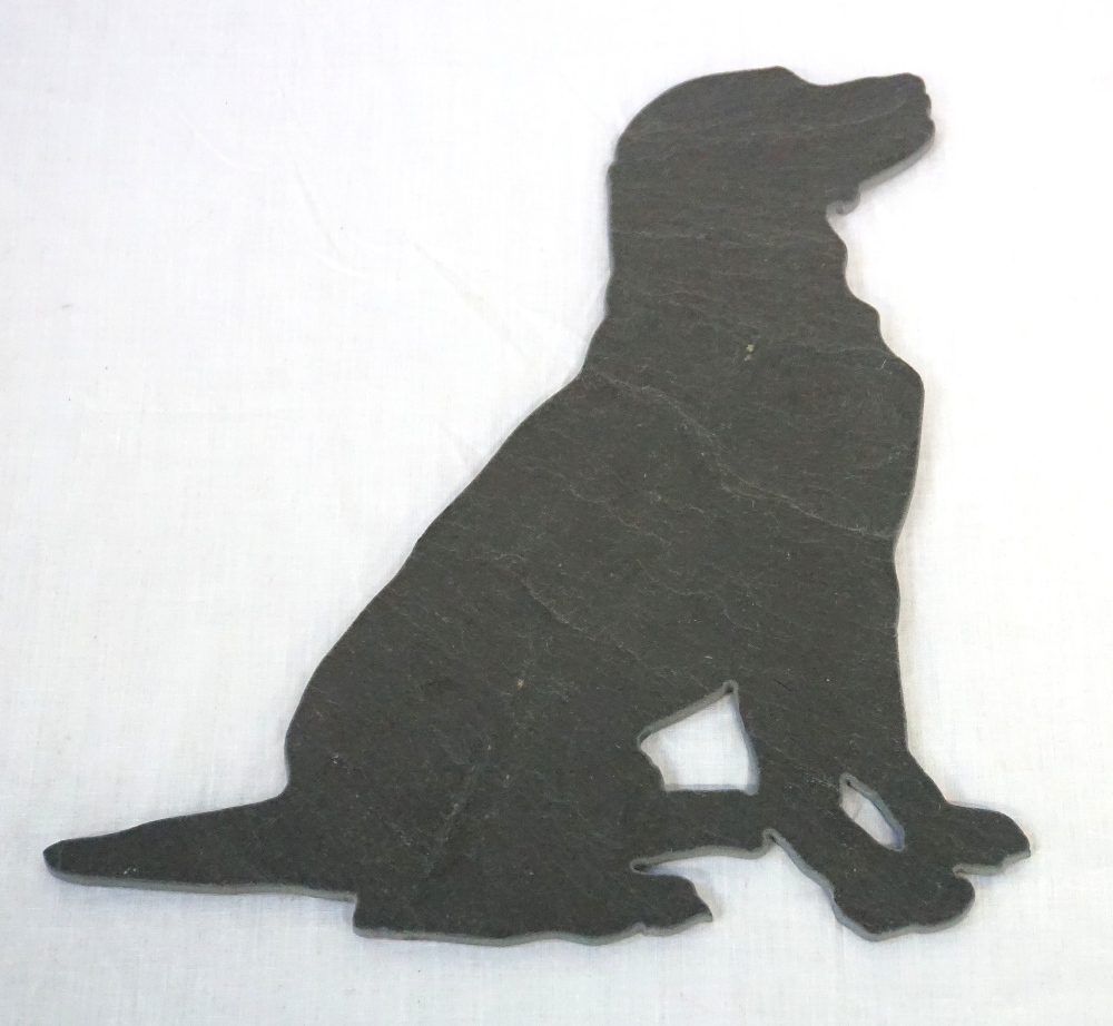 SEATED LABRADOR SLATE CHEESE BOARD BY SLATED the natural slate board cut into the shape of a