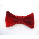 RED AND BLUE HARRIS TWEED READY TIED BOW