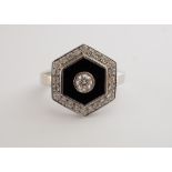 ATTRACTIVE ART DECO STYLE DIAMOND AND ON